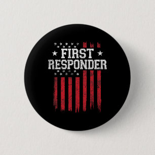 First Responder Proud American Flag Usa Patriot Pa 6 Cm Round Badge