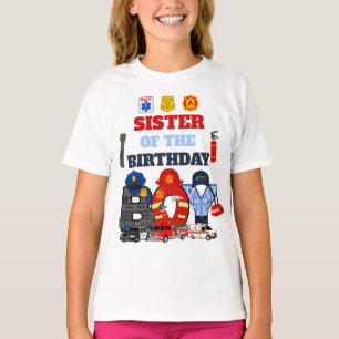 First Responder Sister of the Birthday Boy T-Shirt