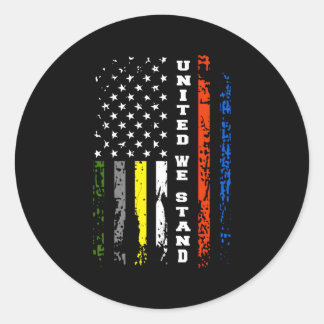 First Responder Thin Line Patriotic American Flag Classic Round Sticker