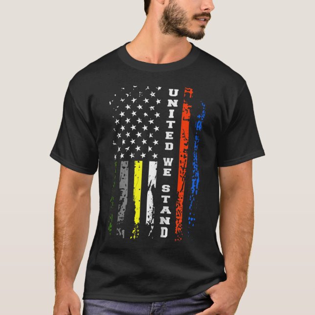 First Responder Thin Line Shirt Patriotic American (Front)