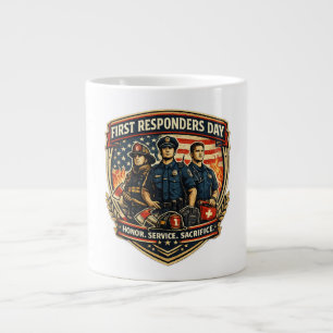 First Responders Day Honor Service Sacrifice Vinta Large Coffee Mug