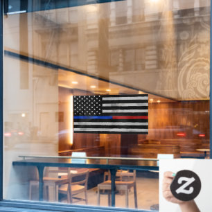 First Responders Distressed Flag Window Cling