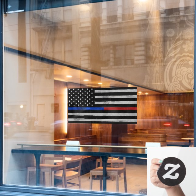 First Responders Distressed Flag Window Cling (Cafe Window)