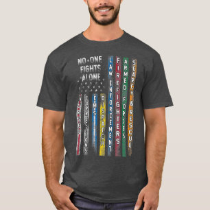 First Responders  Flag Police Firefighter T-Shirt