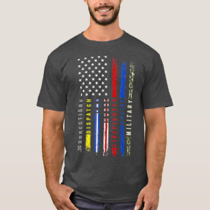 First Responders Hero Flag Nurse EMS Police Fire T-Shirt