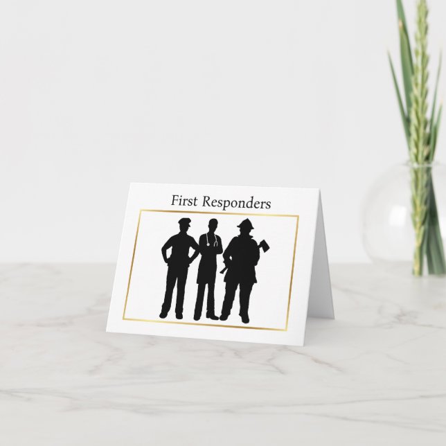 First Responders Silhouettes Greeting Card (Front)