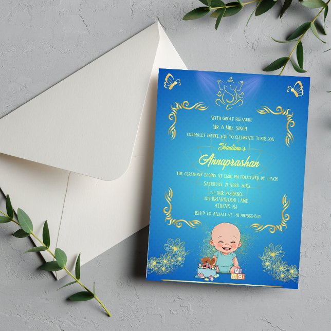 First Rice "Annaprashan" Indian Baby Image Invitation (Creator Uploaded)