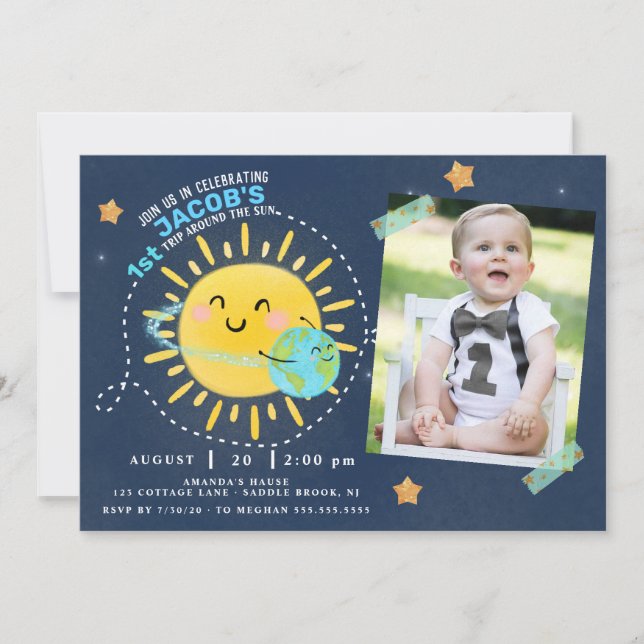 First Ride around the sun Invitation (Front)