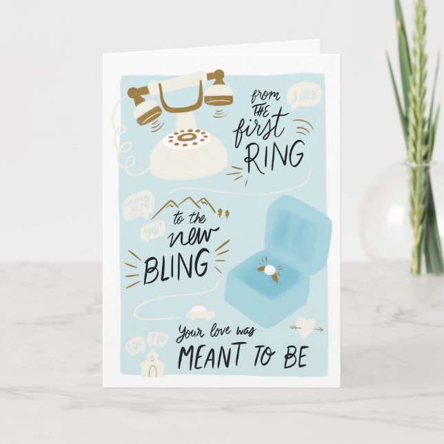 First Ring to New Bling Congratulations Wedding Card (Front)