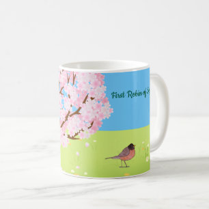First Robin of Spring  Coffee Mug
