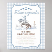 First Rodeo 1st Birthday Western Time Capsule Sign