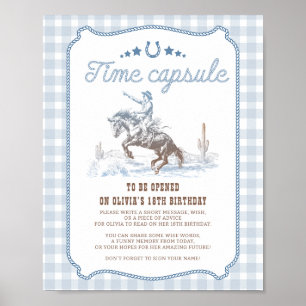 First Rodeo 1st Birthday Western Time Capsule Sign