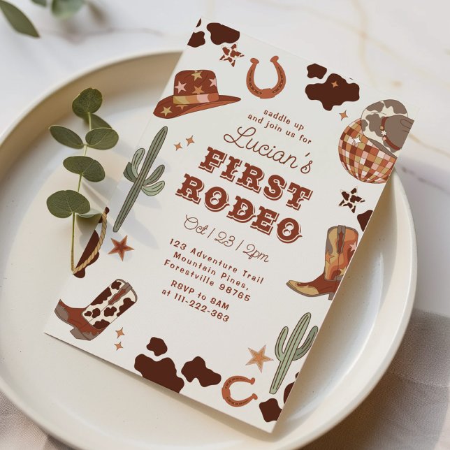 First rodeo 1st birthday Wild west cowboy Invitation (Creator Uploaded)