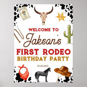 First Rodeo Birthday 1st Rodeo Welcome Poster