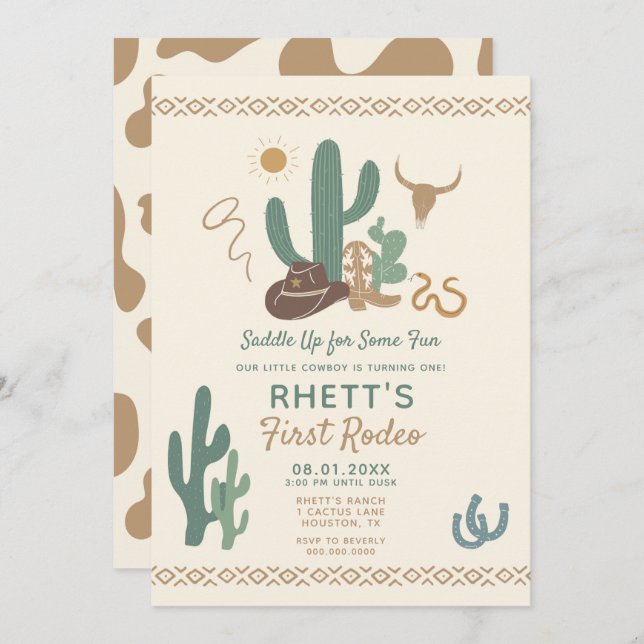First Rodeo Birthday Invitation (Front/Back)