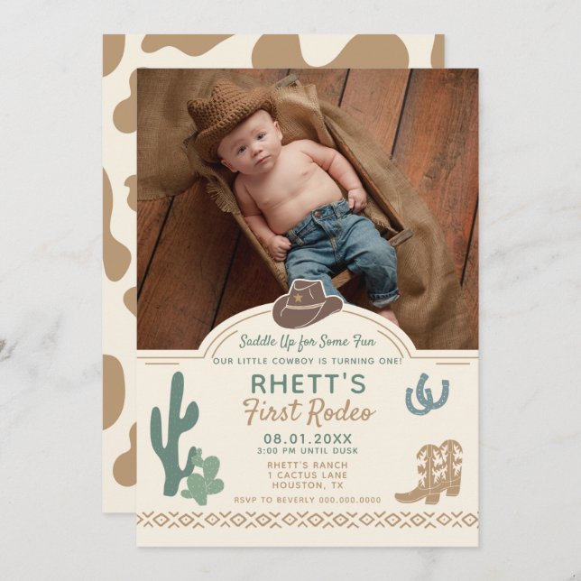 First Rodeo Birthday Invitation (Front/Back)