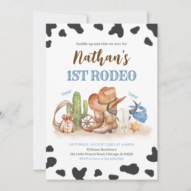 First Rodeo Birthday Invitation (Front)