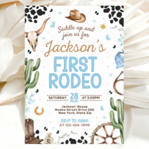 First Rodeo Birthday Invitation for Boy