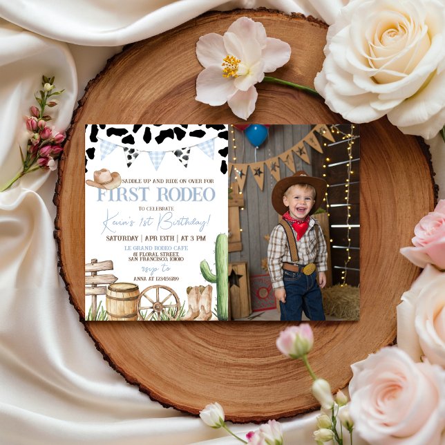 First Rodeo Birthday Invitation with Photo (Creator Uploaded)