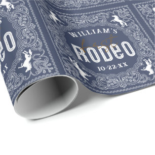 First Rodeo Birthday Wrapping Paper – Red Bandanna