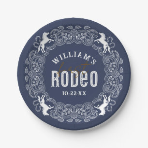 First Rodeo Blue Birthday Party Paper Plate