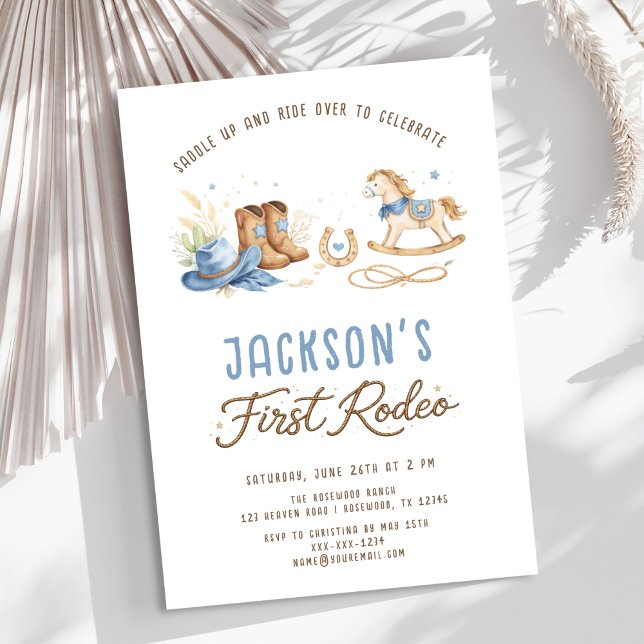First Rodeo Cowboy 1st Birthday Invitation (Creator Uploaded)