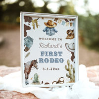 First Rodeo Cowboy 1st Birthday party Welcome