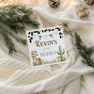 First Rodeo Cowboy Baby Birthday Napkin