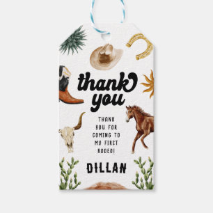 First Rodeo Cowboy Birthday  Gift Tags