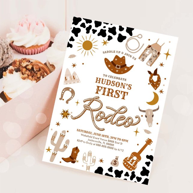 First Rodeo Cowboy Birthday Invitation (Creator Uploaded)