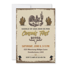 First Rodeo Cowboy Birthday Party Invitation