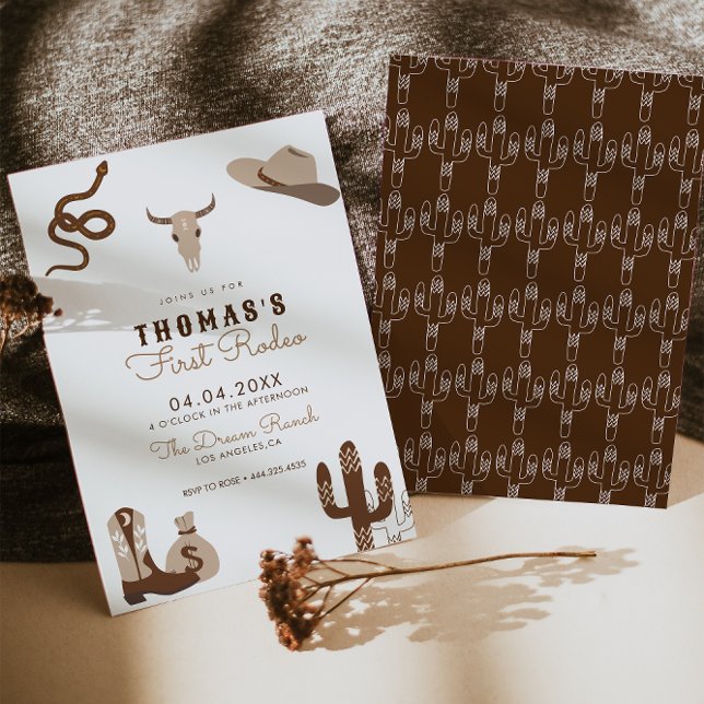 First Rodeo Cowboy Birthday Party Invitation (Creator Uploaded)