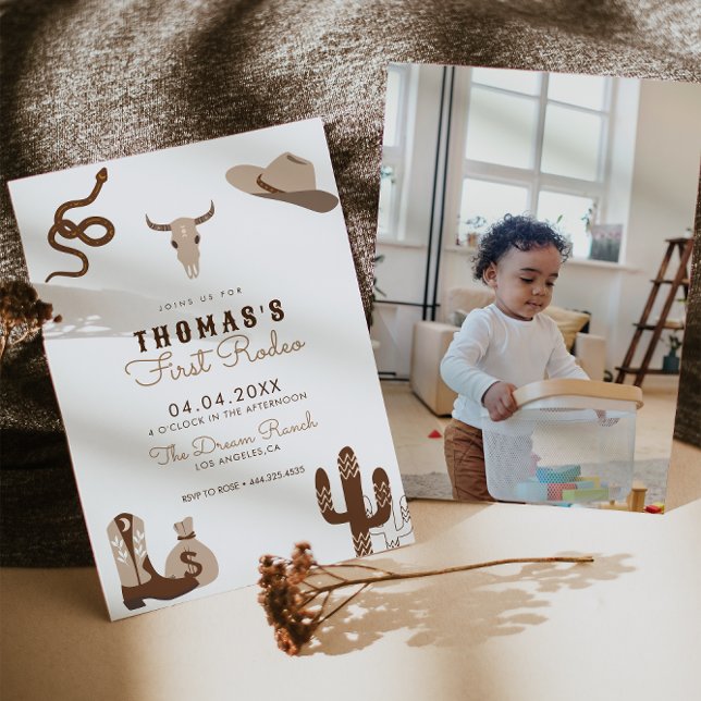 First Rodeo Cowboy Birthday Party Invitation (Creator Uploaded)