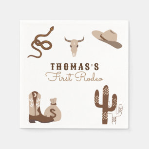 First Rodeo Cowboy Birthday Party  Napkin