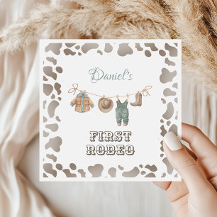 First Rodeo Cowboy Clothes Boy Birthday Napkin