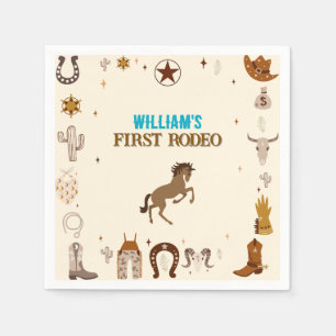First Rodeo Cowboy First Birthday Napkin