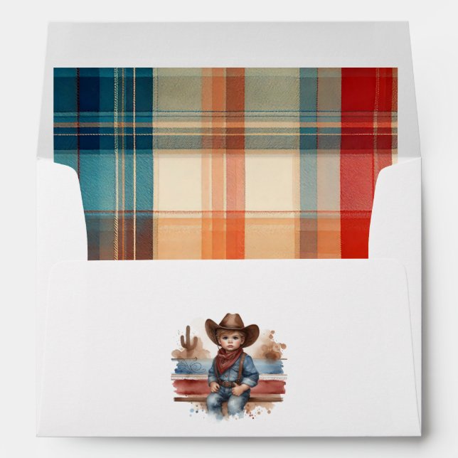 “First Rodeo” Cowboy Kid Western Birthday Envelope (Back (Bottom))