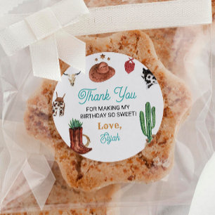 First Rodeo Cowboy Labels Birthday Stickers