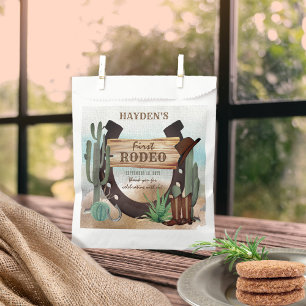 First Rodeo Cowboy Western Boy 1st Birthday Party Favour Bag