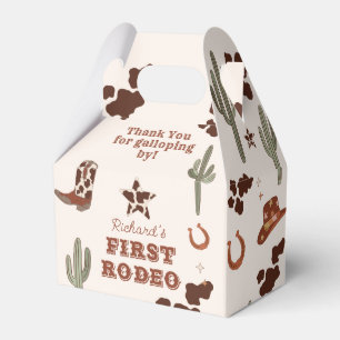 First rodeo Cowboy Wild west birthday party Favour Box