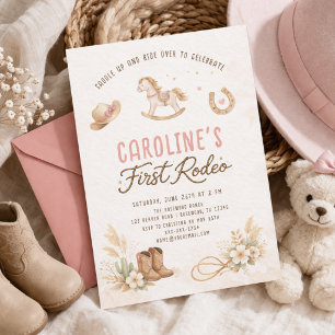 First Rodeo Cowgirl 1st Birthday Invitation