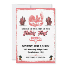 First Rodeo Cowgirl Birthday Party Invitation