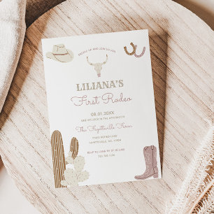 First Rodeo Cowgirl Birthday Party Invitation