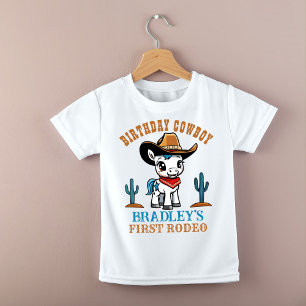 First Rodeo cute cowboy baby horse birthday party T-Shirt