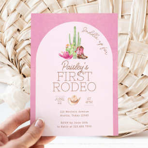 First Rodeo Girl 1st Birthday Invitation