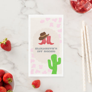 First Rodeo Girl 1st Birthday Napkin