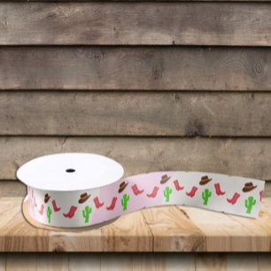 First Rodeo Girl 1st Birthday Satin Ribbon