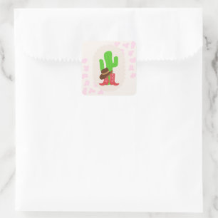 First Rodeo Girl 1st Birthday Square Sticker