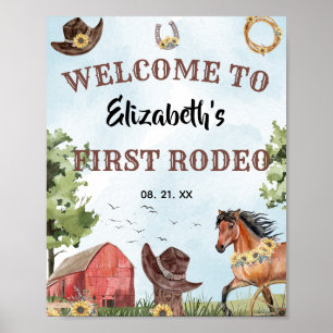 First Rodeo Horse Barn 1st Birthday Party Welcome Poster