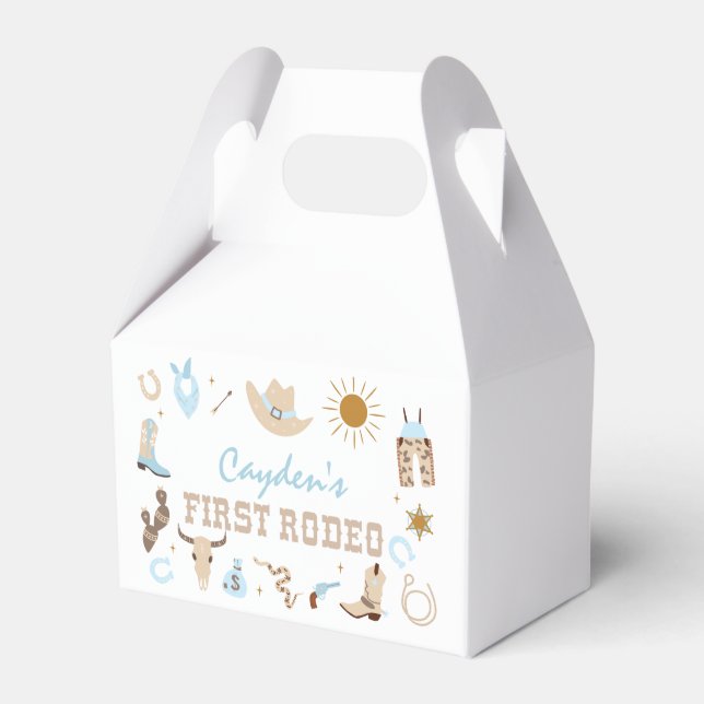 First Rodeo Pastel First Birthday Favour Box (Front Side)